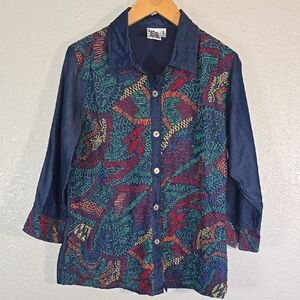 Parsley And Sage Colorful Patterned Women's Top